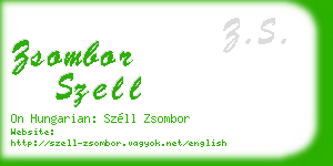 zsombor szell business card